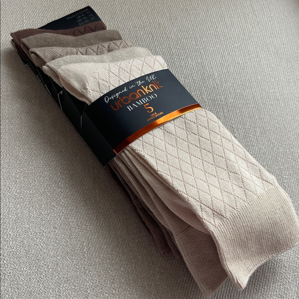 MEN'S 5 PACK BAMBOO DRESS SOCKS